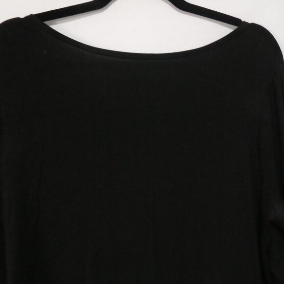 ADDITION ELLE | 1X | Classic Black Long Sleeve Pullover V-Neck Top - Picture 10 of 14